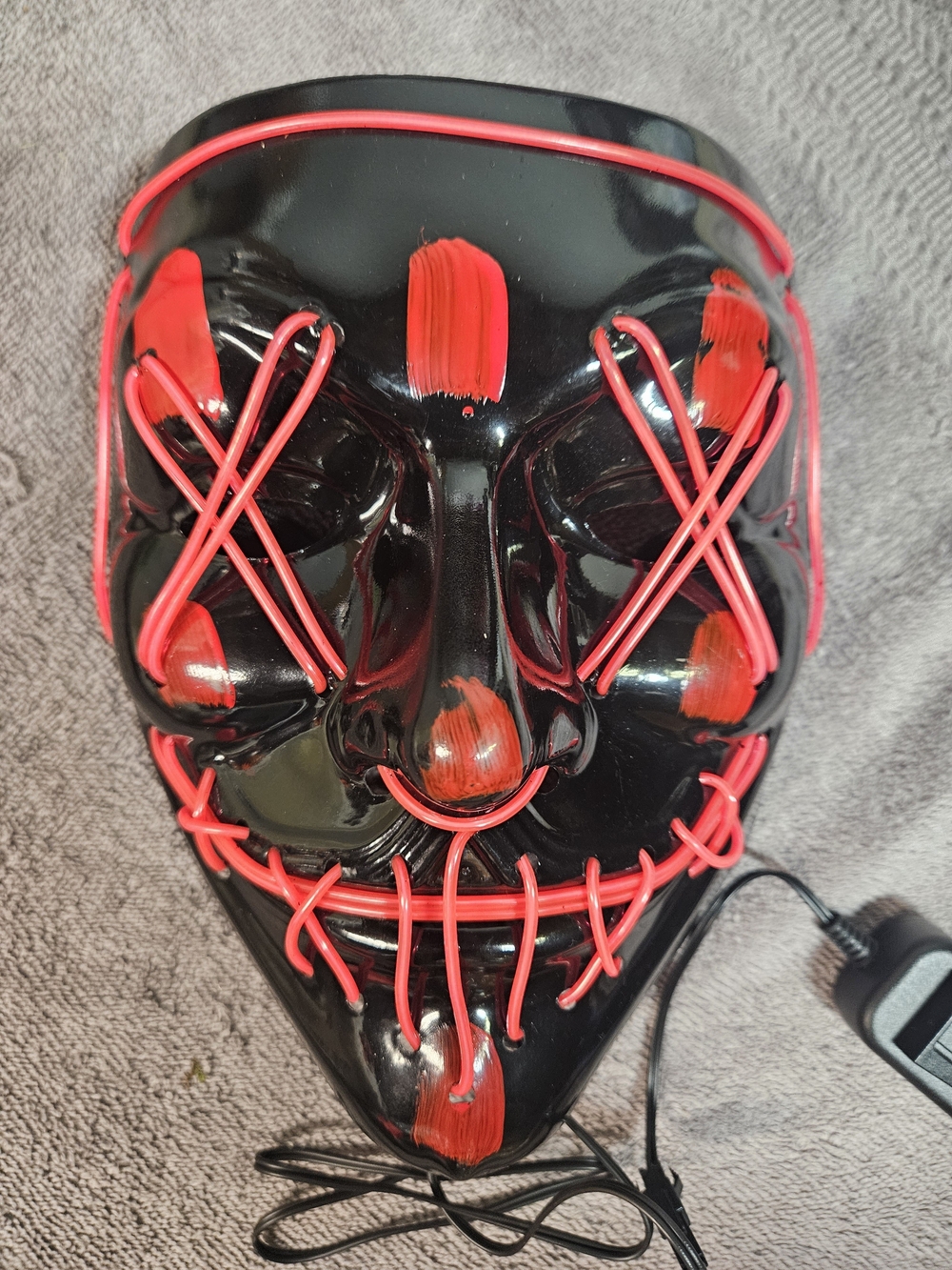 Black Battery Operated Light-up Halloween Skeleton Mask